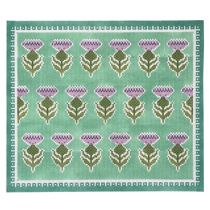 Thistles Pillow Canvas Painted Canvas KCN Designers
