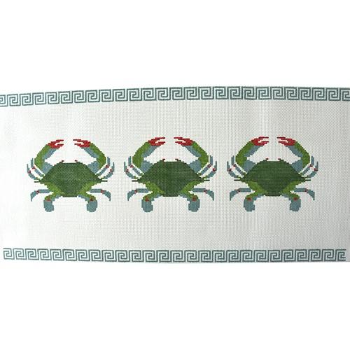 BLUE CRABS Needlepoint Belt Canvas top