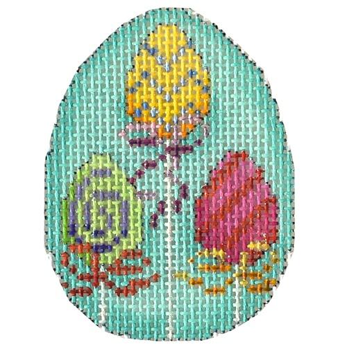 Three Eggs on Sticks Mini Egg Painted Canvas Associated Talents - 1