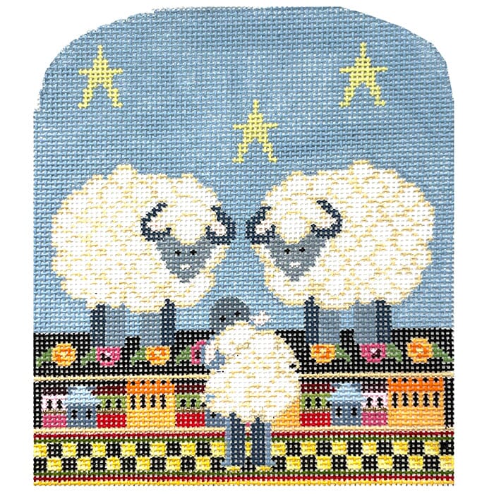 Three Sheep Painted Canvas NeedleDeeva - 1