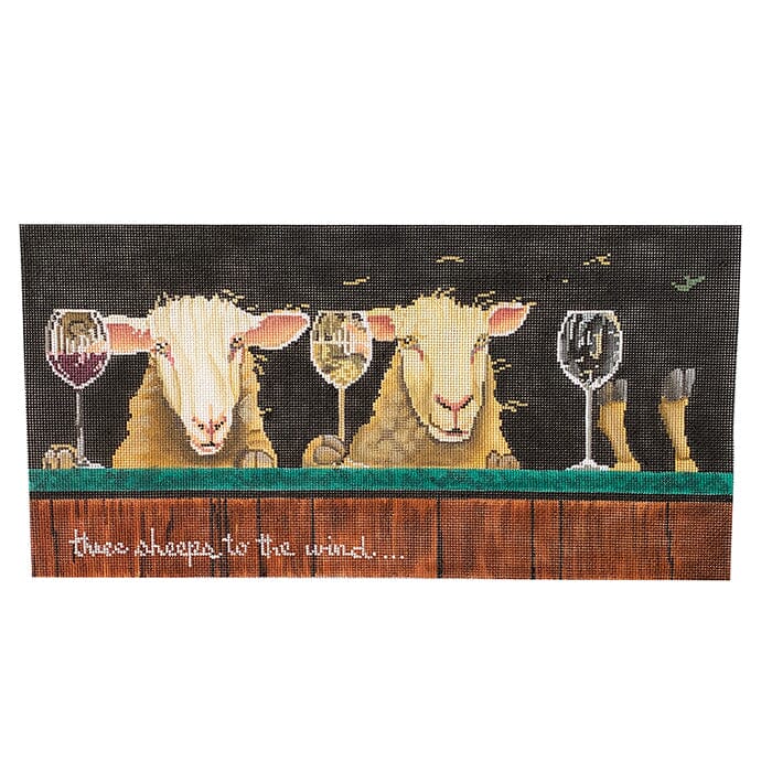 Three Sheeps to the Wind Painted Canvas CBK Needlepoint Collections