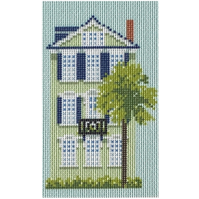 Three Sisters Green House Printed Canvas Needlepoint To Go