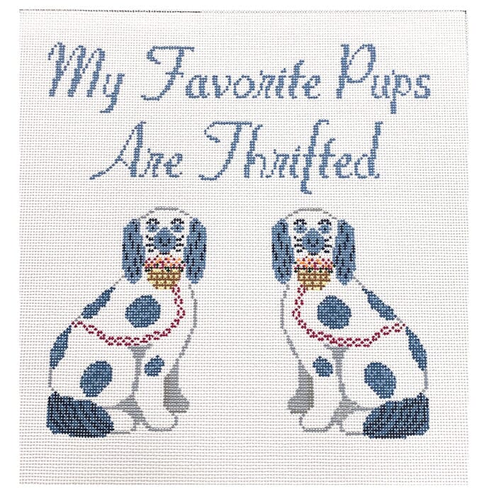 Thrifty Dogs Painted Canvas Anne Fisher Needlepoint LLC