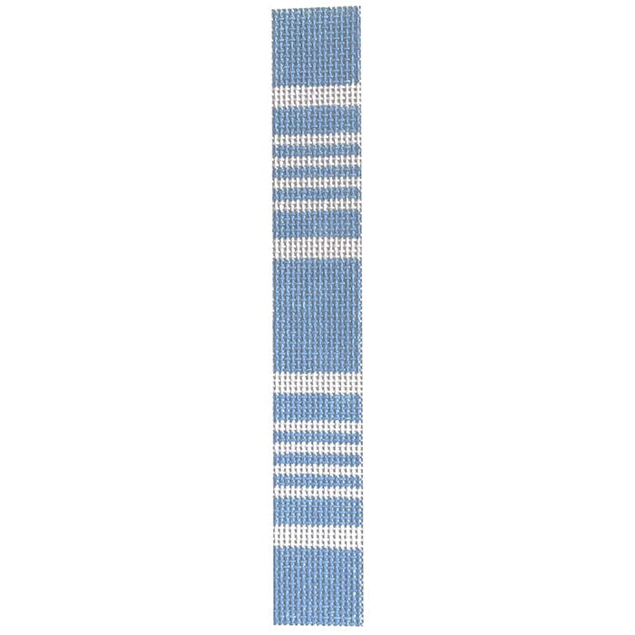 Ticking Key Fob Light Blue Painted Canvas Little Stitches Needleworks - 1