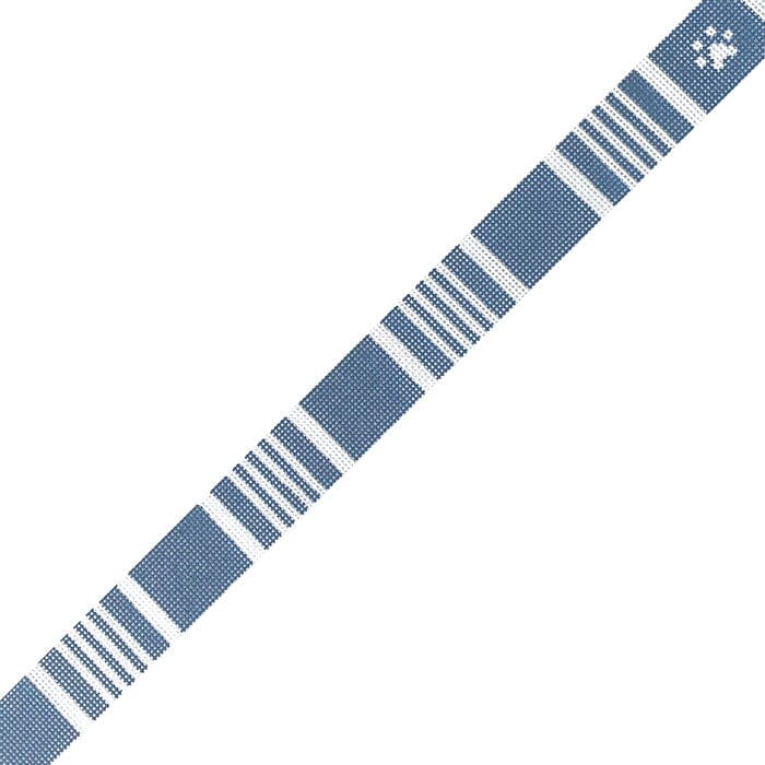 Ticking Stripe Collar Large Painted Canvas Little Stitches Needleworks - 1