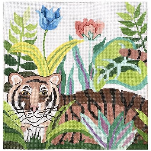 Tiger Waiting Painted Canvas Jean Smith - 1