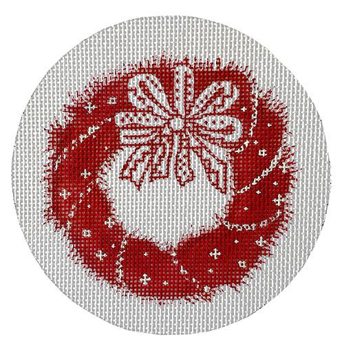 Toile Red Wreath Ornament Painted Canvas Love You More - 1