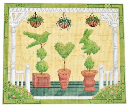 Topiaries Painted Canvas Kate Dickerson Needlepoint Collections