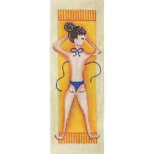 Topless Sunbather Painted Canvas Patti Mann - 1