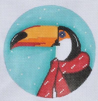 Toucan Ornament Painted Canvas Danji Designs - 1