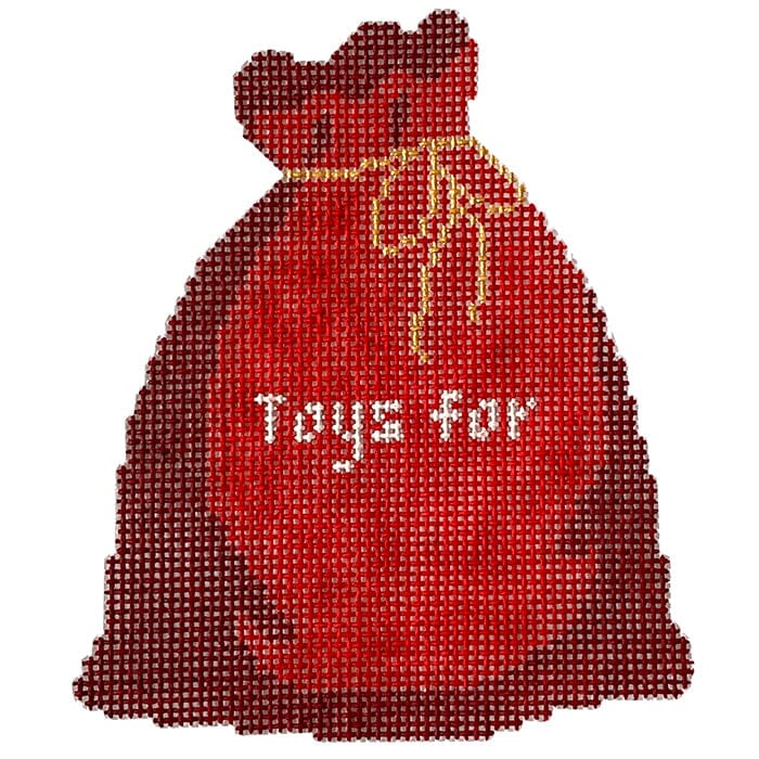 Toy Sack Ornament Painted Canvas Jessica Tongel Designs - 1