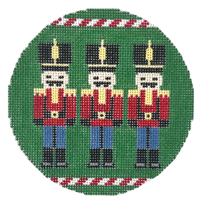 Toy Soldiers Ornament on Green Painted Canvas KCN Designers - 1