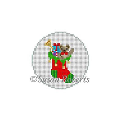 Toy Stocking Round Painted Canvas Susan Roberts Needlepoint Designs Inc. - 1
