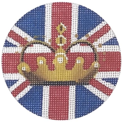 Traditional British Flag with Crown Painted Canvas Colors of Praise - 1