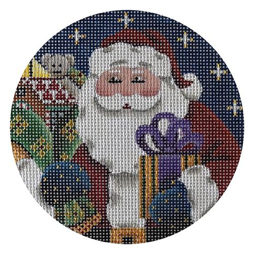 Traditional Santa Painted Canvas Rebecca Wood Designs - 1