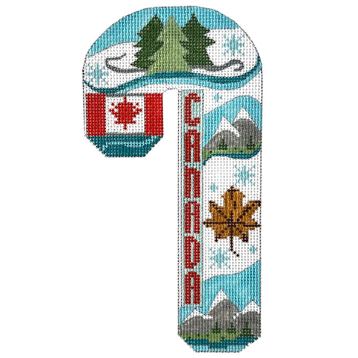 Travel Candy Cane Canada Painted Canvas Danji Designs - 1