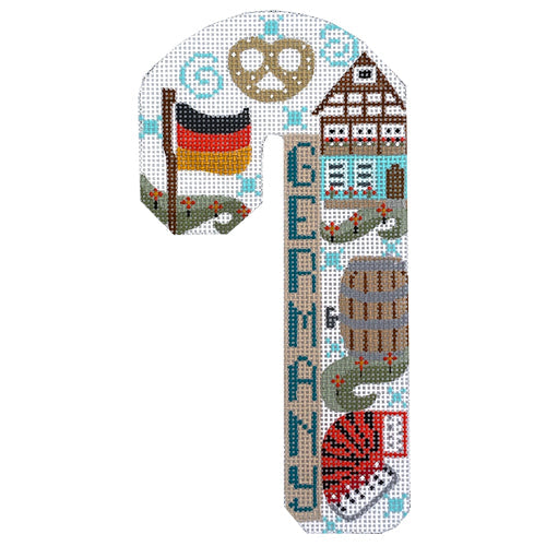 Travel Candy Cane Germany Painted Canvas Danji Designs - 1