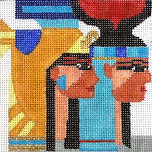Travel Coaster Egypt Painted Canvas Melissa Prince Designs - 1