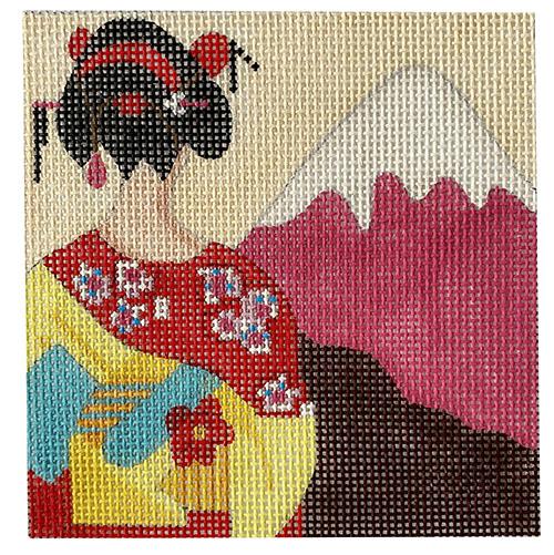 Travel Coaster Japan Painted Canvas Melissa Prince Designs - 1