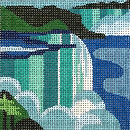 Travel Coaster Niagara Falls Painted Canvas Melissa Prince Designs - 1