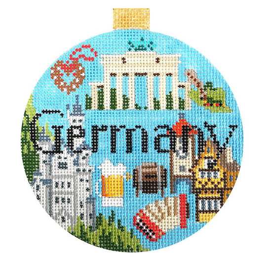 Travel Round - Germany with Stitch Guide Painted Canvas Kirk & Bradley 