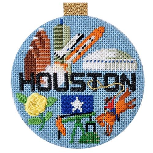 Travel Round - Houston with Stitch Guide Painted Canvas Kirk & Bradley 