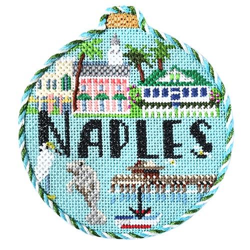 Travel Round - Naples with Stitch Guide Painted Canvas Needlepoint.Com 
