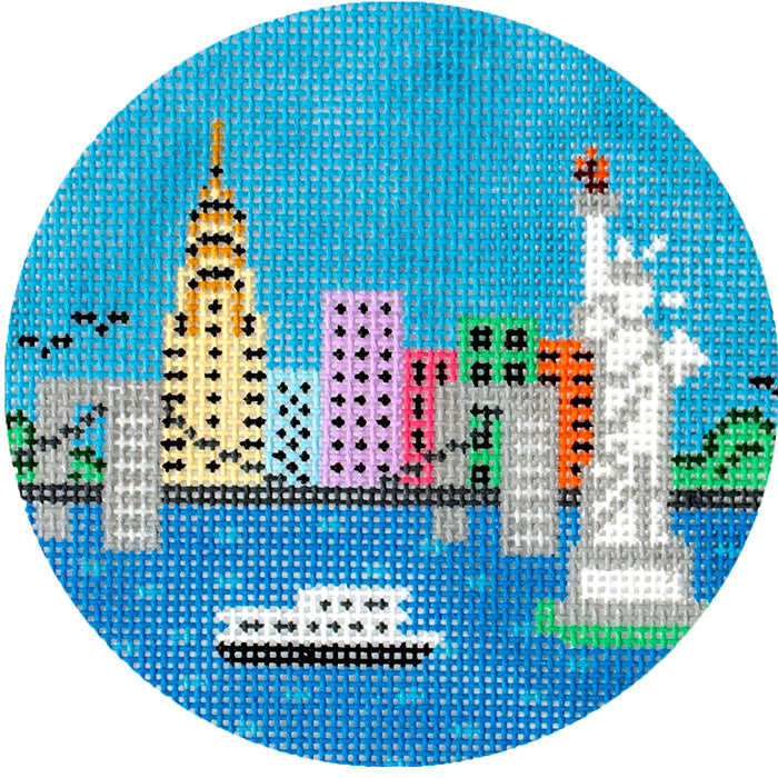 Travel Round: New York Cityscape Painted Canvas Painted Pony Designs - 1