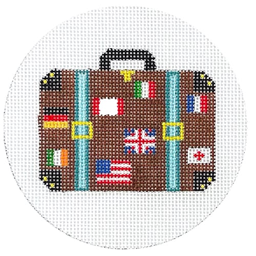 Travel Suitcase Round ZIA Painted Canvas Danji Designs - 1
