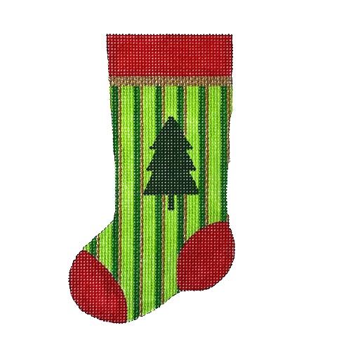 Tree Mini Stocking Painted Canvas Pepperberry Designs - 1