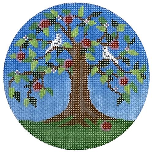 Tree of Life Round Painted Canvas Pepperberry Designs - 1