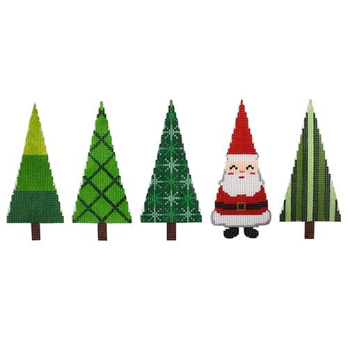 Tree Pillow with Santa Painted Canvas A Stitch in Time