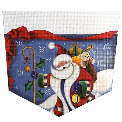 Tree Santa Painted Canvas Rebecca Wood Designs - 1