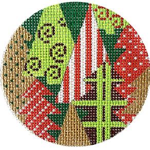 Trees with Green Background Painted Canvas CBK Needlepoint Collections - 1