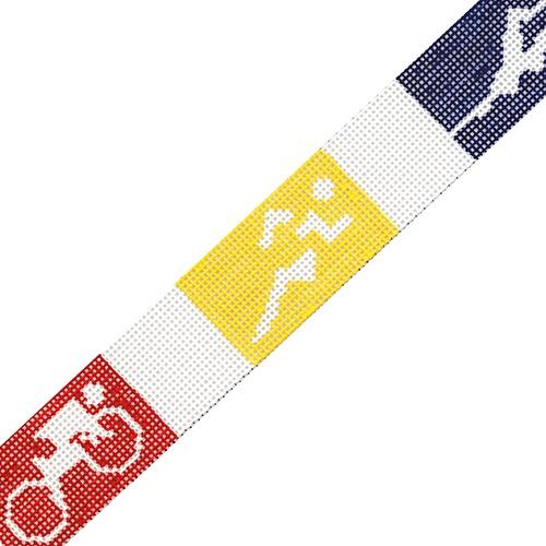 Triathalon Blocks Belt Painted Canvas The Meredith Collection - 1