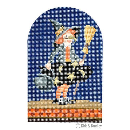 Trick or Treater Witch Painted Canvas Kirk & Bradley - 1