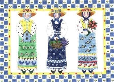 Trio Garden Ladies Painted Canvas Cooper Oaks Design - 1