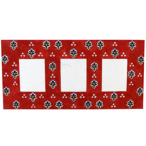 Triple Frame (Red) Painted Canvas Cooper Oaks Design - 1