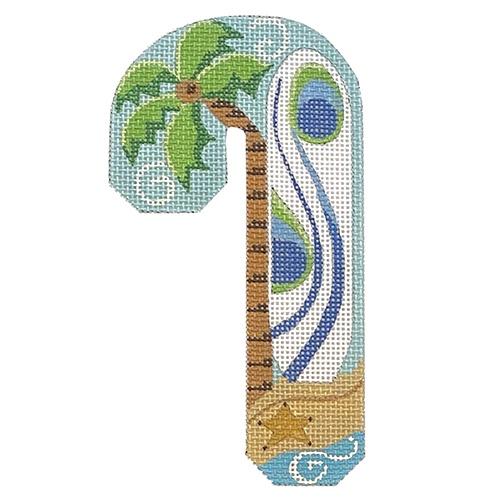 Tropical Candy Cane Painted Canvas Danji Designs - 1