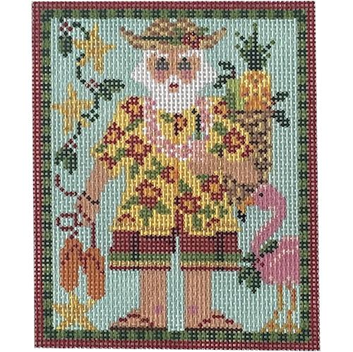 Tropical Claus Painted Canvas The Colonial Needle Company - 1