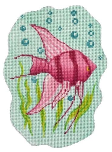 Tropical Mini Angel Fish (November) Painted Canvas Kate Dickerson Needlepoint Collections - 1