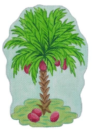 Tropical Mini Palm Tree Painted Canvas Kate Dickerson Needlepoint Collections - 1
