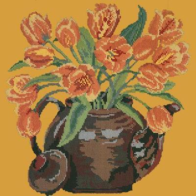 Tulip Teapot Needlepoint Kit Kits Elizabeth Bradley Design Yellow