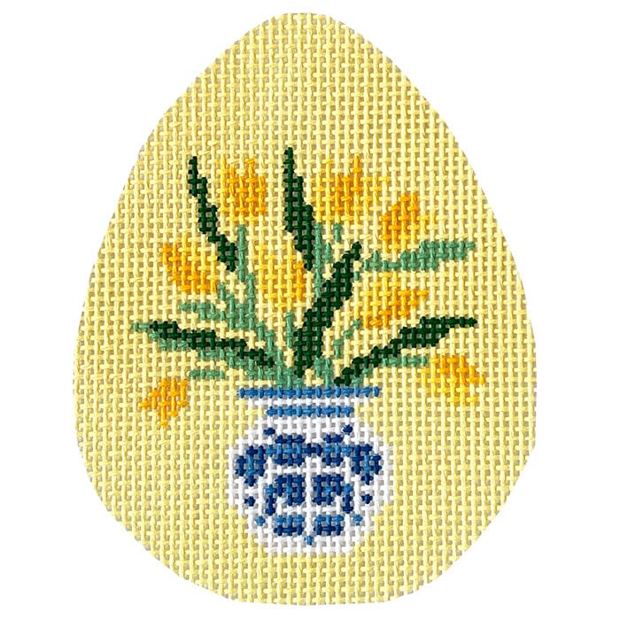 Tulip Vase Egg Painted Canvas Le Point Studio - 1