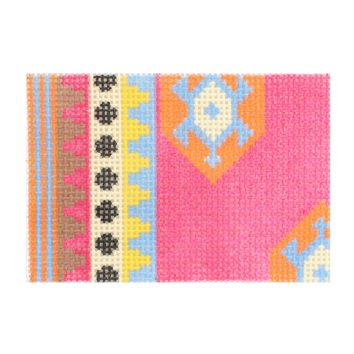 Turkish Kilim Insert Painted Canvas Stitch Rock Designs