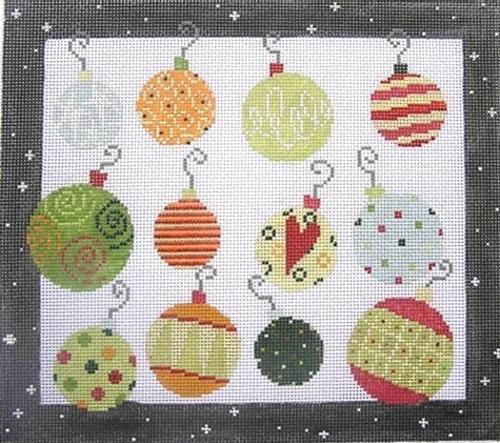 Twelve Baubles Painted Canvas Pippin