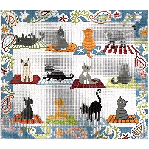 Twelve Cats Painted Canvas Pippin - 1