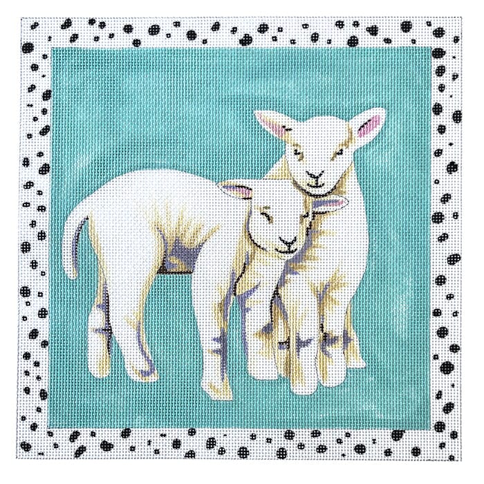 Two Lambs Painted Canvas Colors of Praise - 1