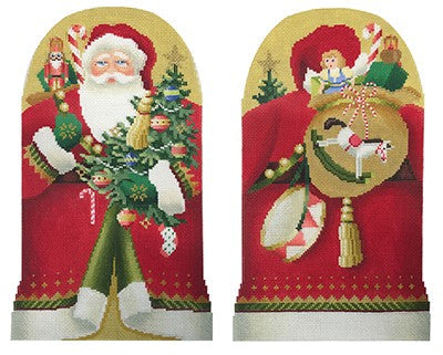 Two Sided Father Christmas Painted Canvas Kirk & Bradley - 1