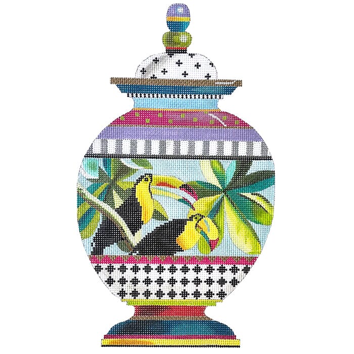 Two Tucan Vase Painted Canvas Colors of Praise - 1